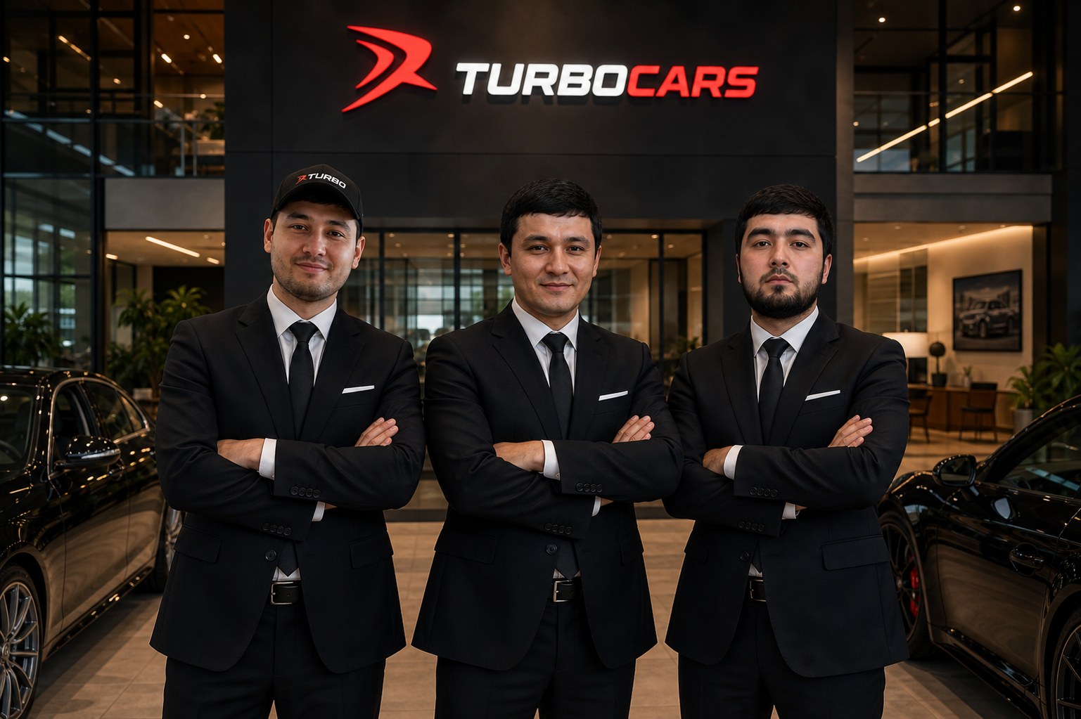 Turbo Cars team in the showroom
